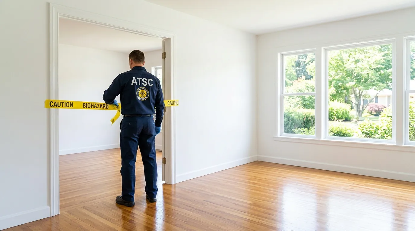 Certified biohazard cleanup crew performing Decomposition Cleanup in Titusville